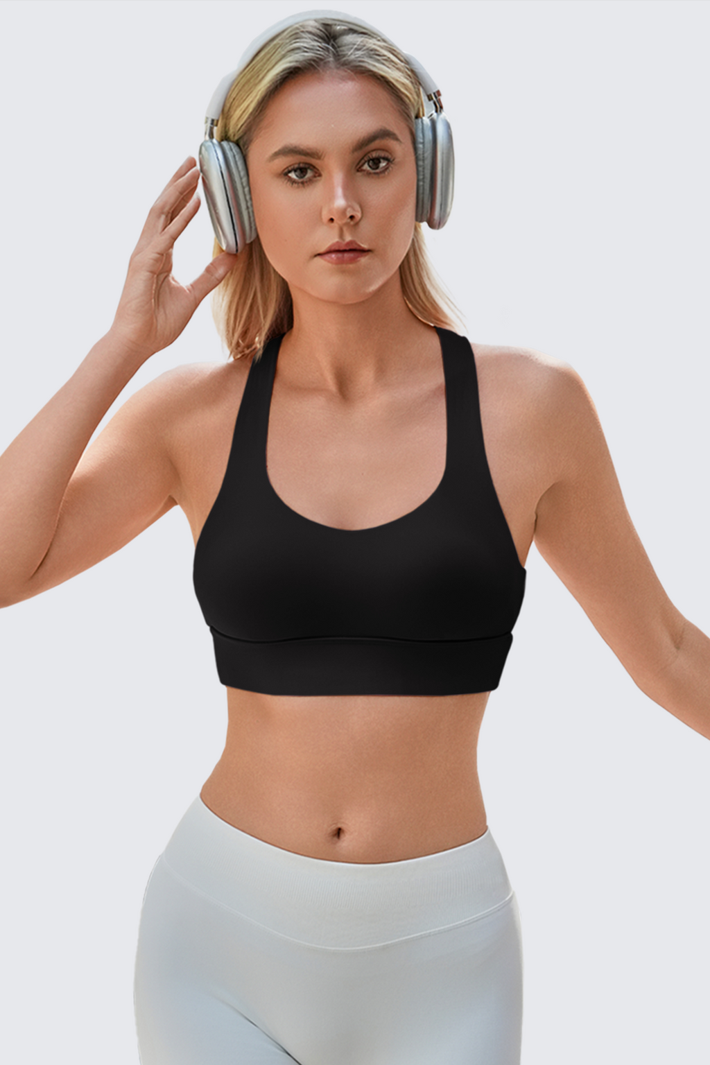 Aoysky Womens Black Criss Cross Sports Bra