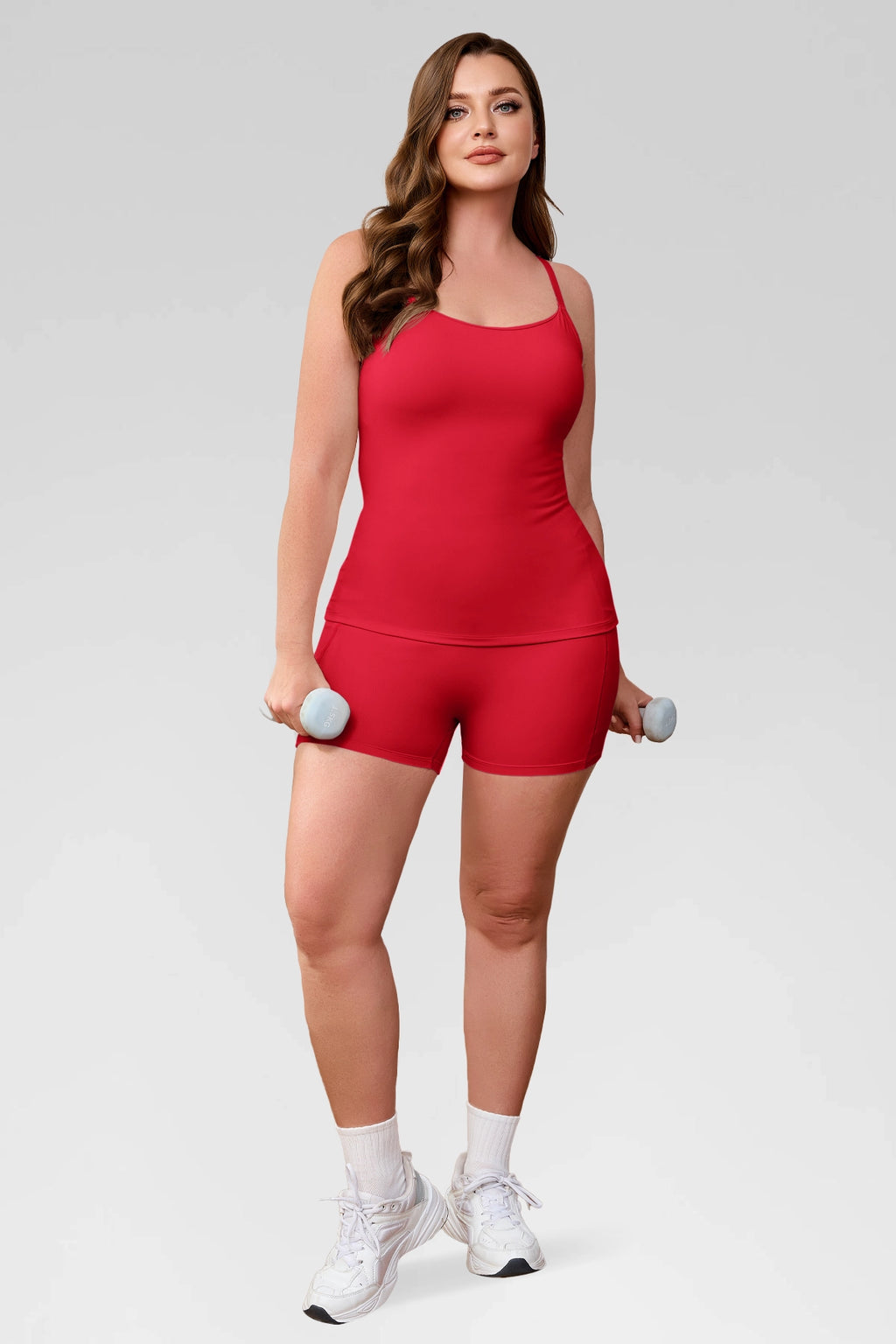 Aoysky Womens Red Plus Size Workout Set