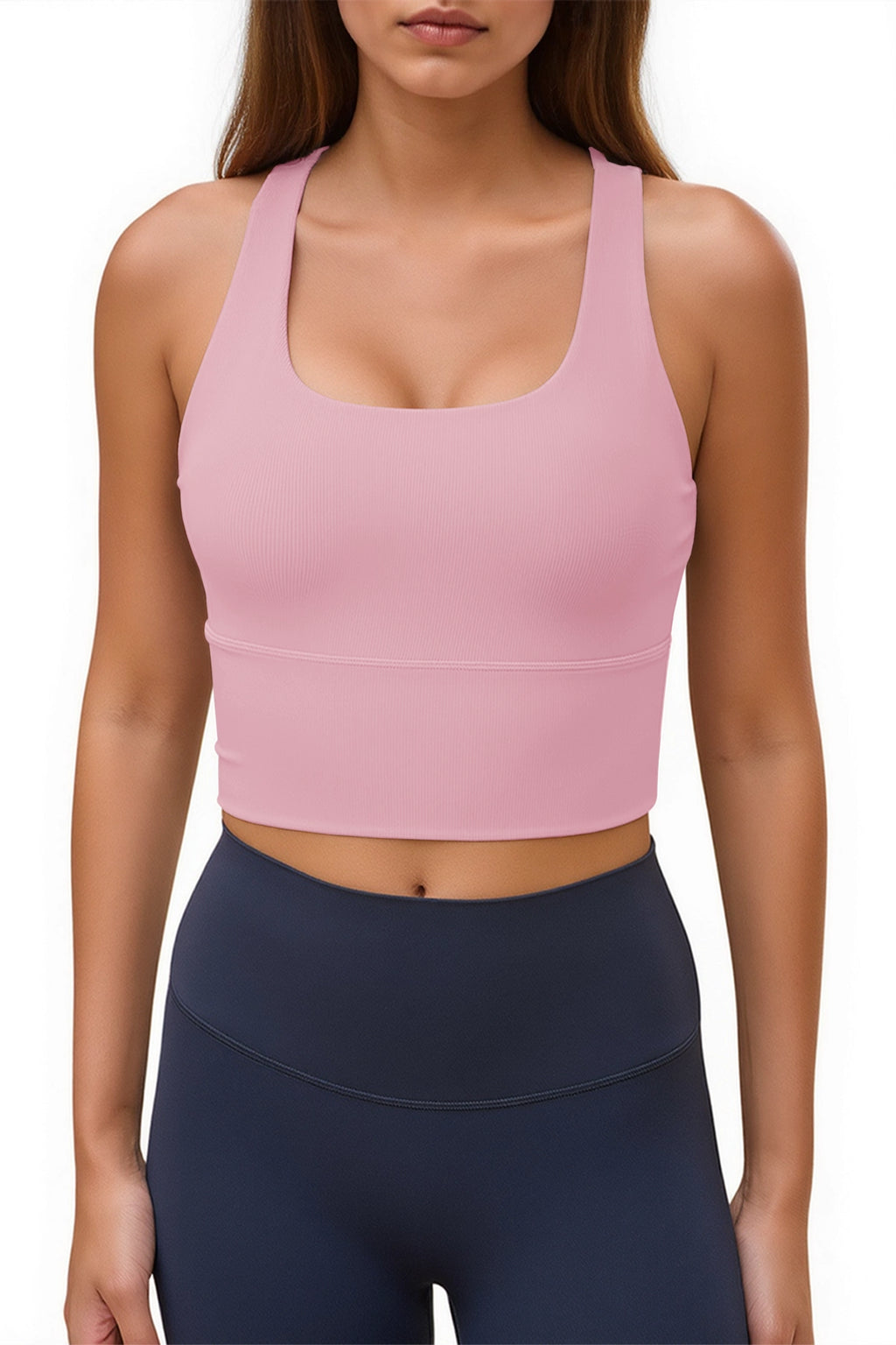 Aoysky Womens Light Purple Ribbed Racerback Tank