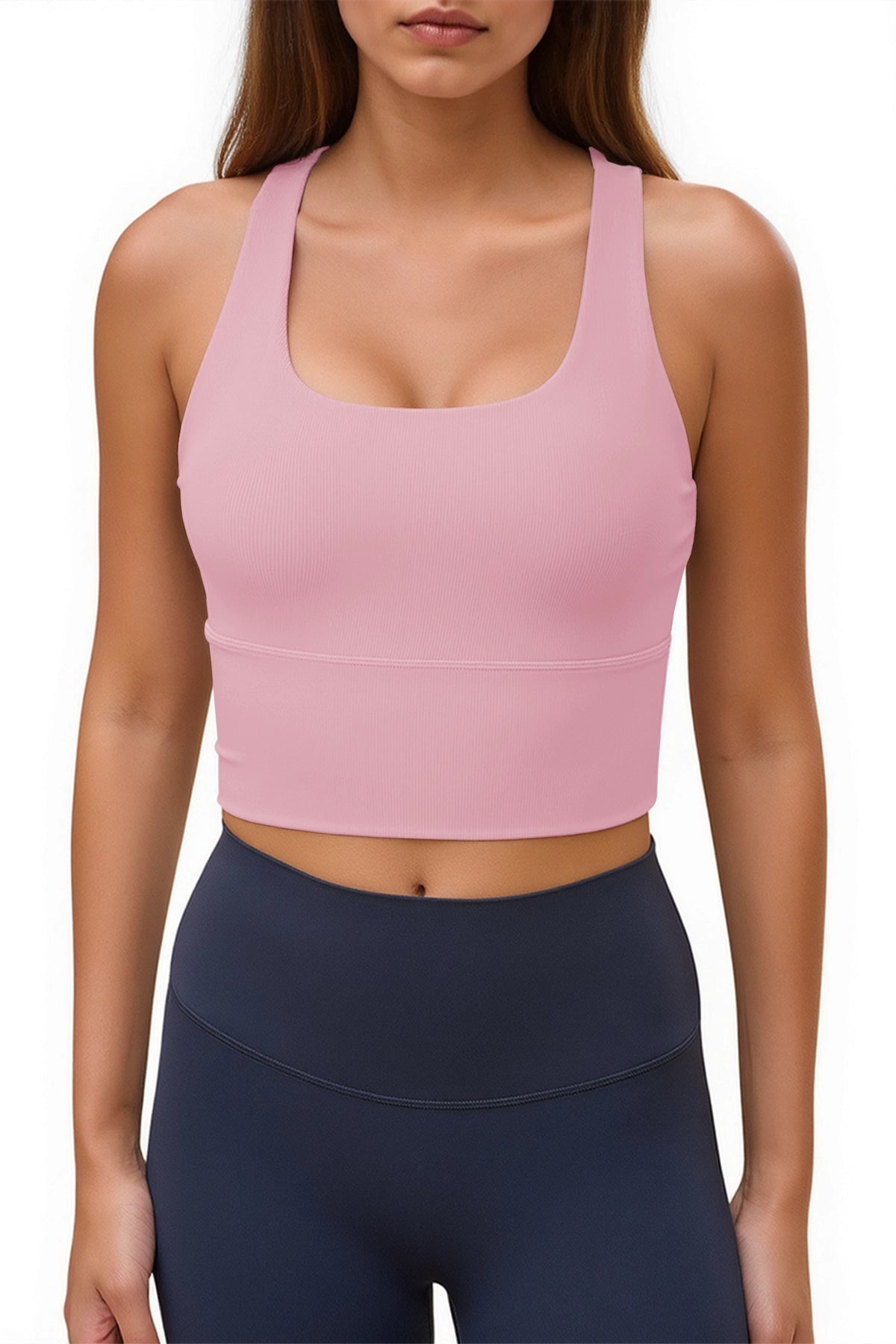 Aoysky Womens Light Purple Ribbed Racerback Tank