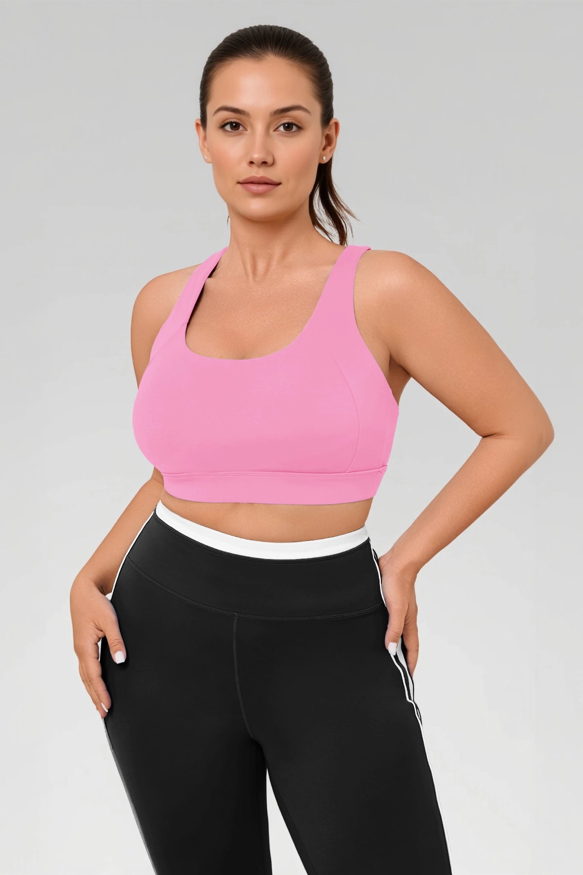 Aoysky Womens Pink Plus Size Sports Bra