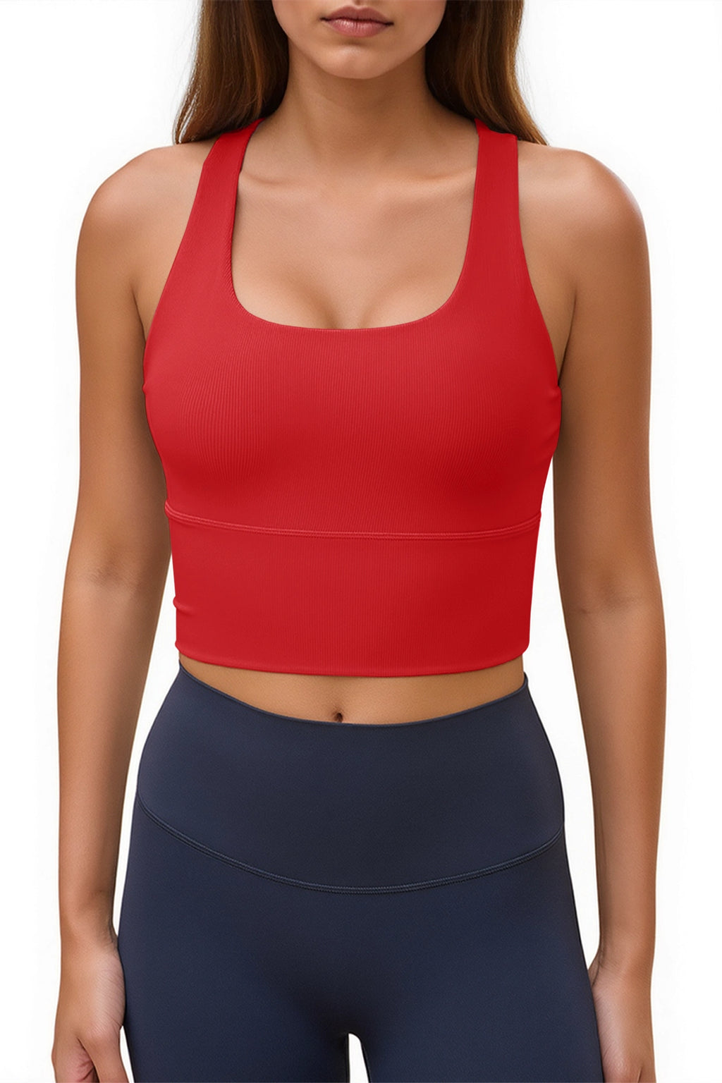 Aoysky Womens Red Ribbed Racerback Tank