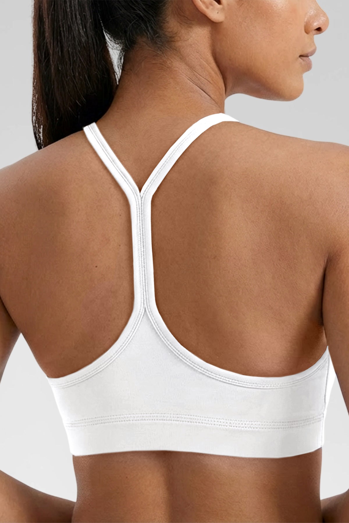 Aoysky Womens White Y Back Sports Bra
