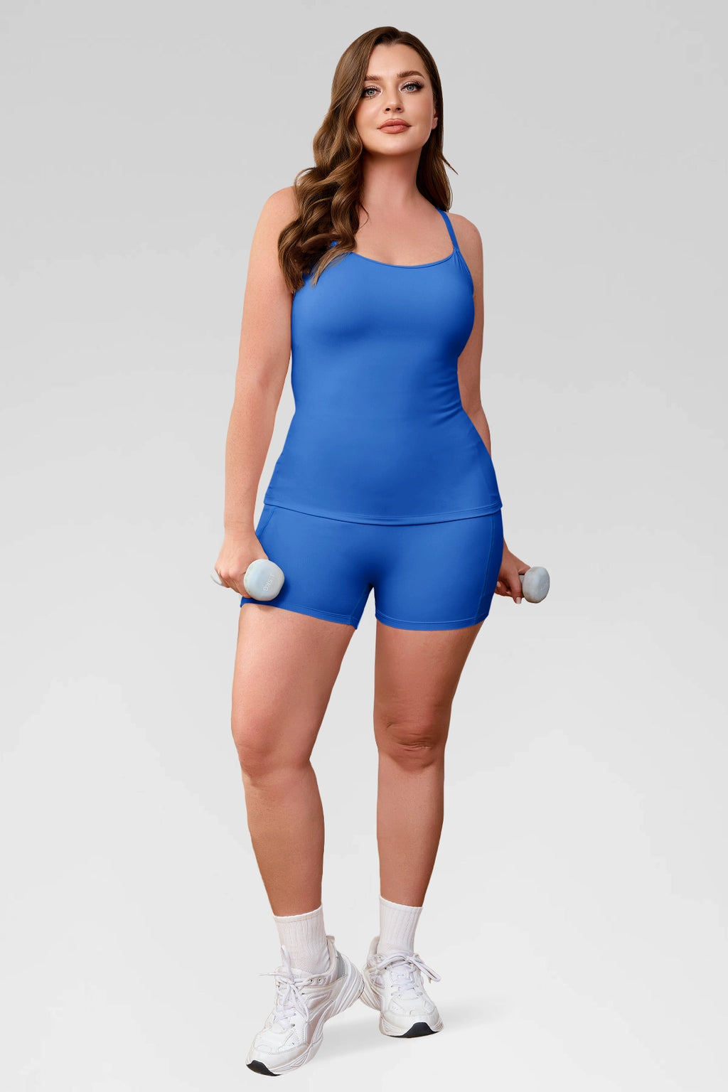Aoysky Womens Blue Plus Size Workout Set