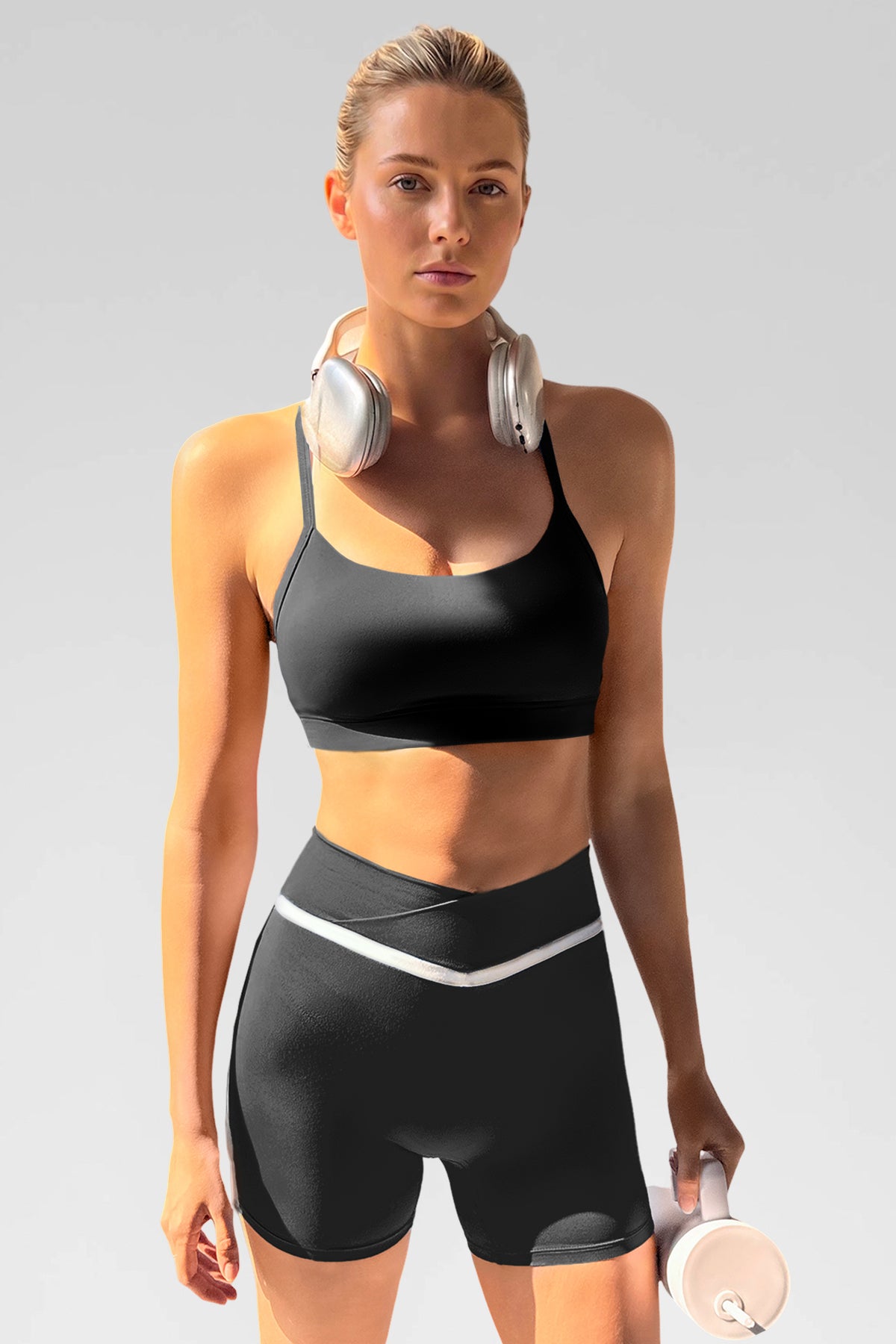 Aoysky Womens Black Y Back Sports Bra