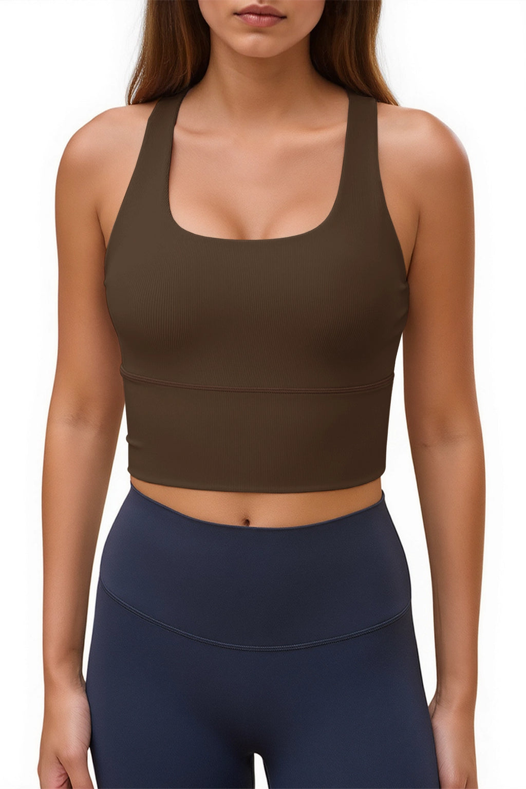 Aoysky Womens Coffee Ribbed Racerback Tank