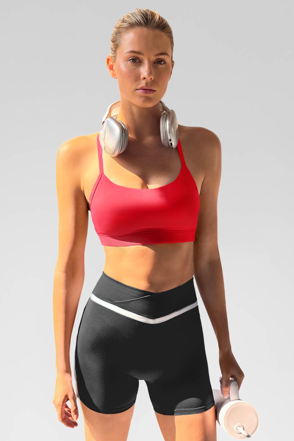 Aoysky Womens Red Y Back Sports Bra