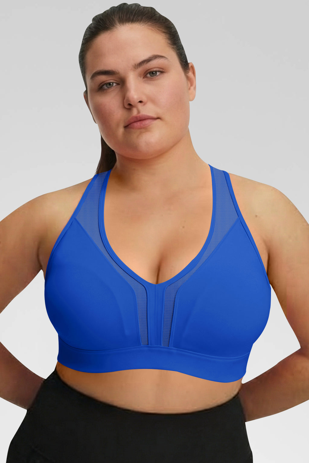 Aoysky Womens Blue Plus Size Sports Bra