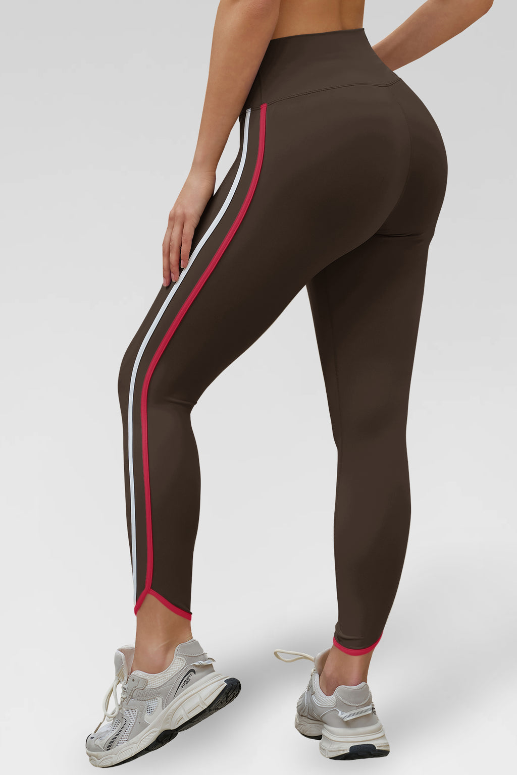 Aoysky Womens Brown Striped Yoga Leggings
