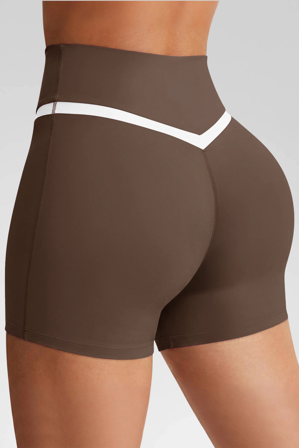 Aoysky Womens Brown Crossover Biker Shorts