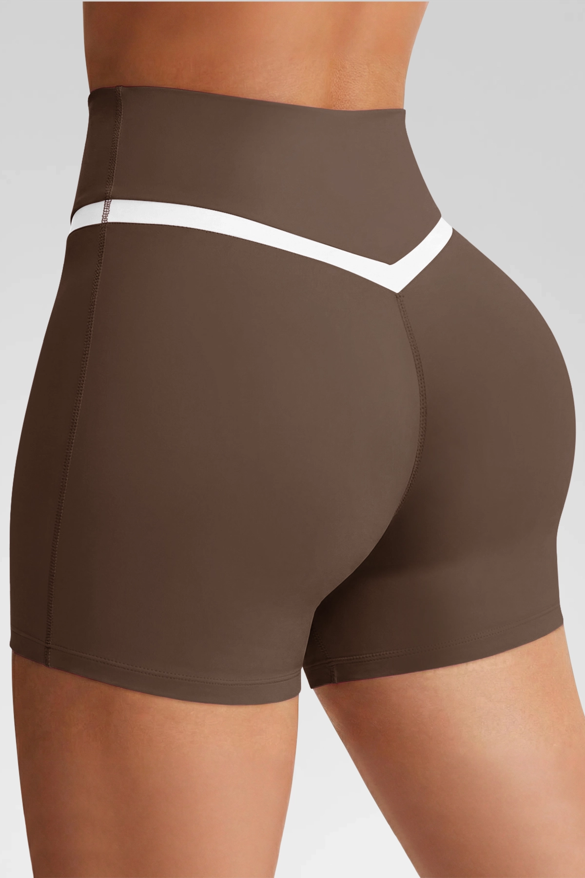 Aoysky Womens Brown Crossover Biker Shorts
