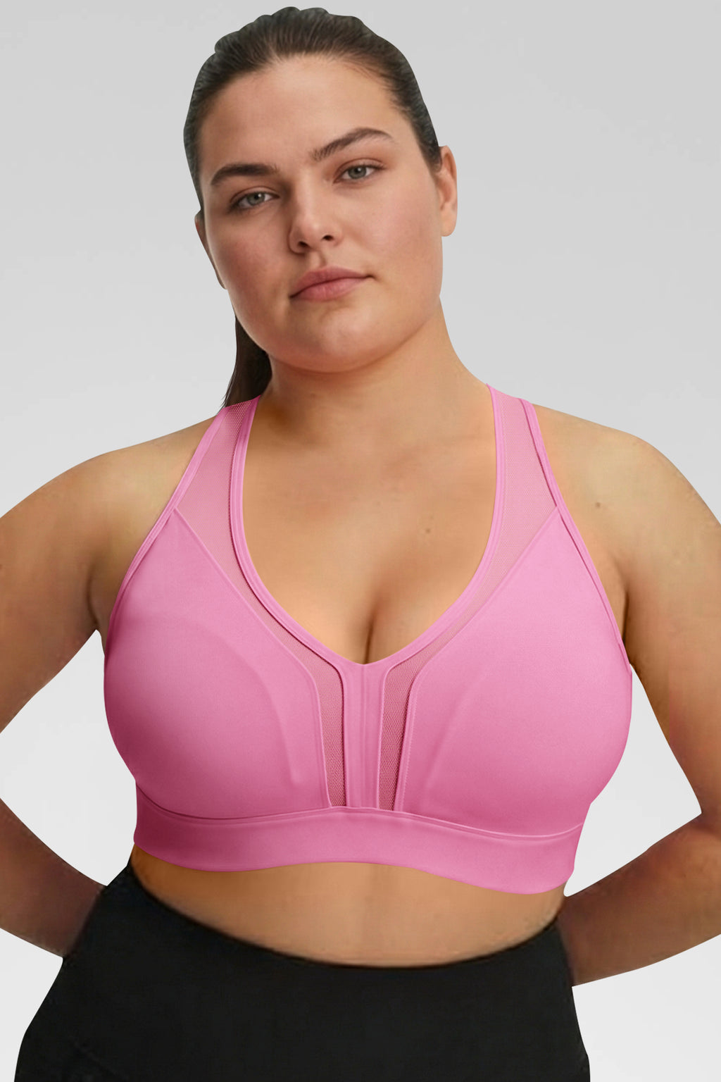 Aoysky Womens Pink Plus Size Sports Bra