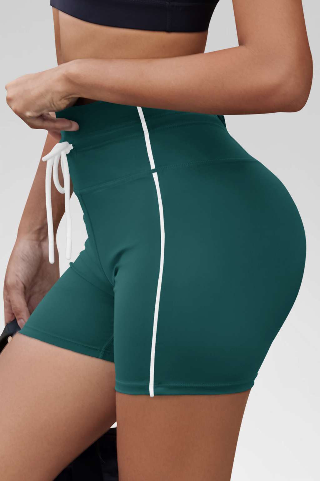 Aoysky Womens Green Drawstring Biker Shorts