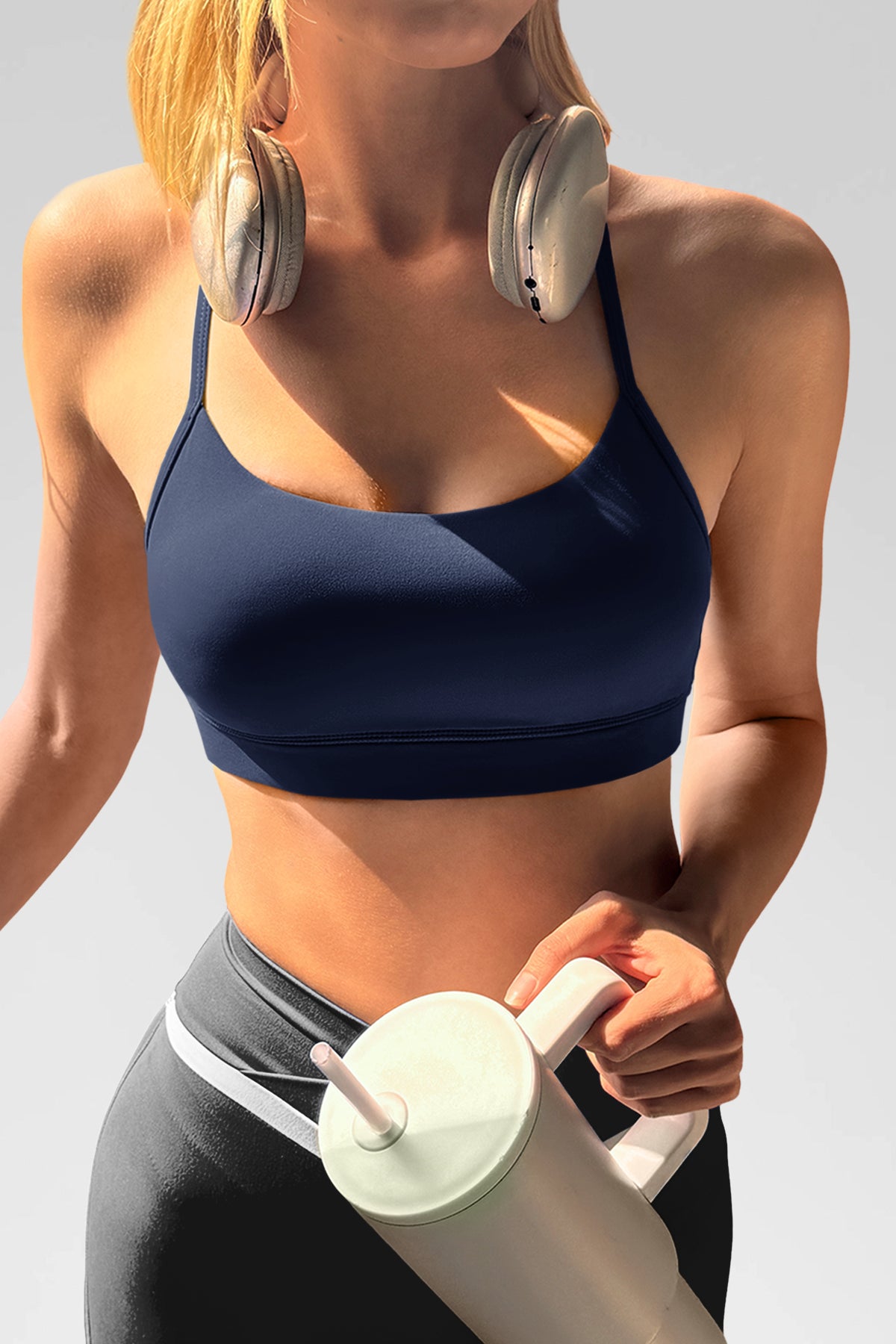 Aoysky Womens Dark Blue Y Back Sports Bra
