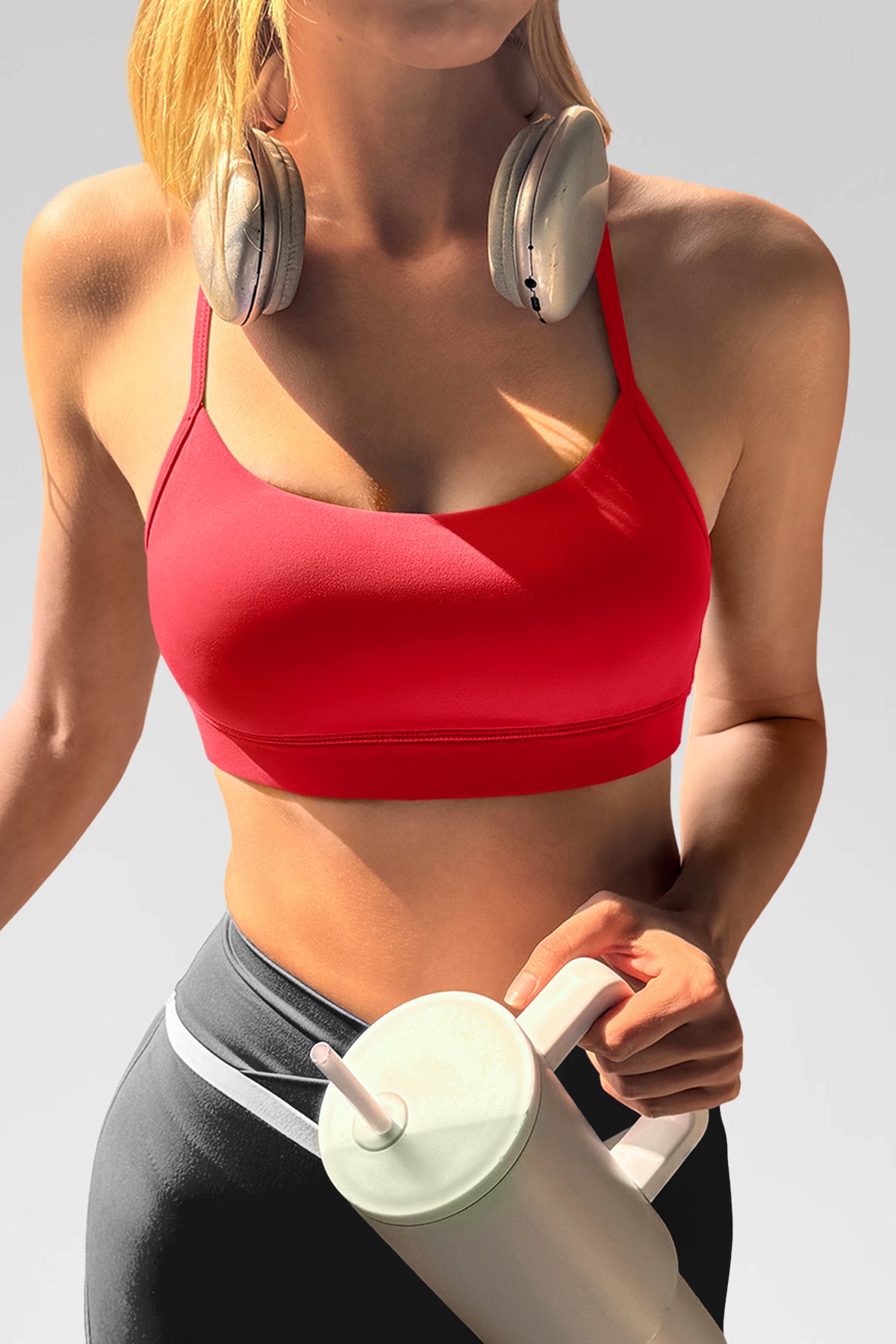 Aoysky Womens Red Y Back Sports Bra