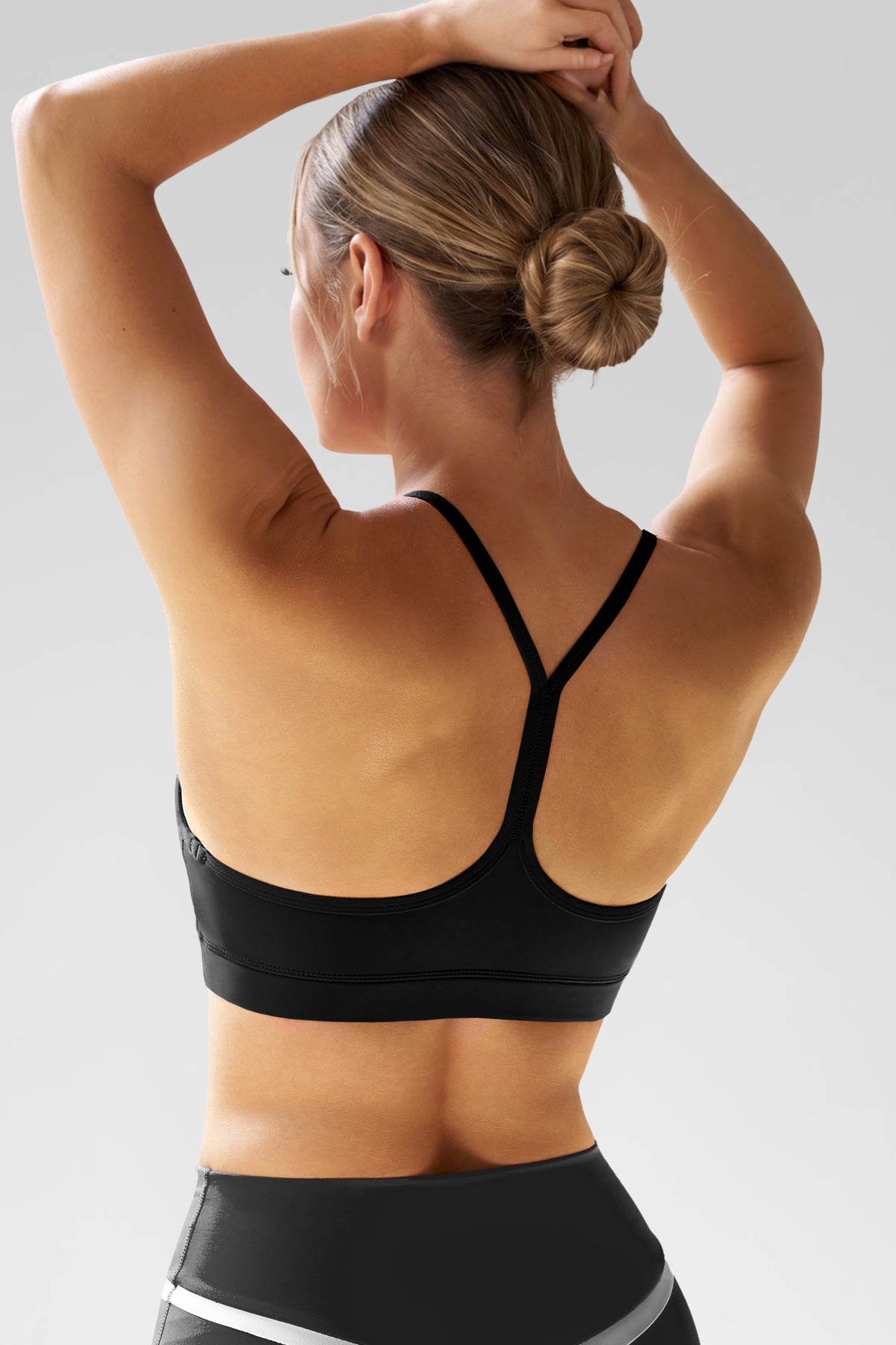 Aoysky Womens Black Y Back Sports Bra