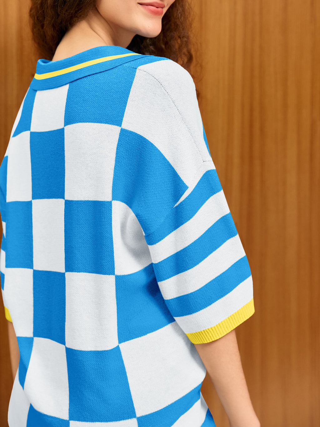Aoysky Womens Blue Striped Knit Short Set