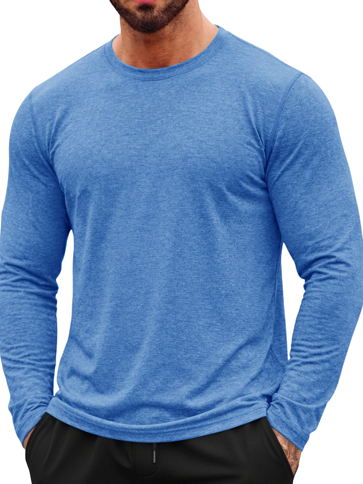 Aoysky Mens Blue Workout Shirt
