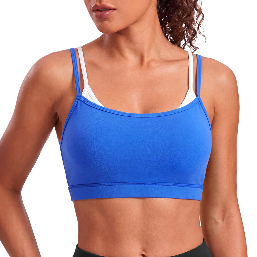 Aoysky Womens Blue Strappy Sports Bra