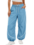 Aoysky Womens Blue Parachute Track Pants