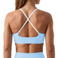Aoysky Womens Blue Scoop Sports Bra