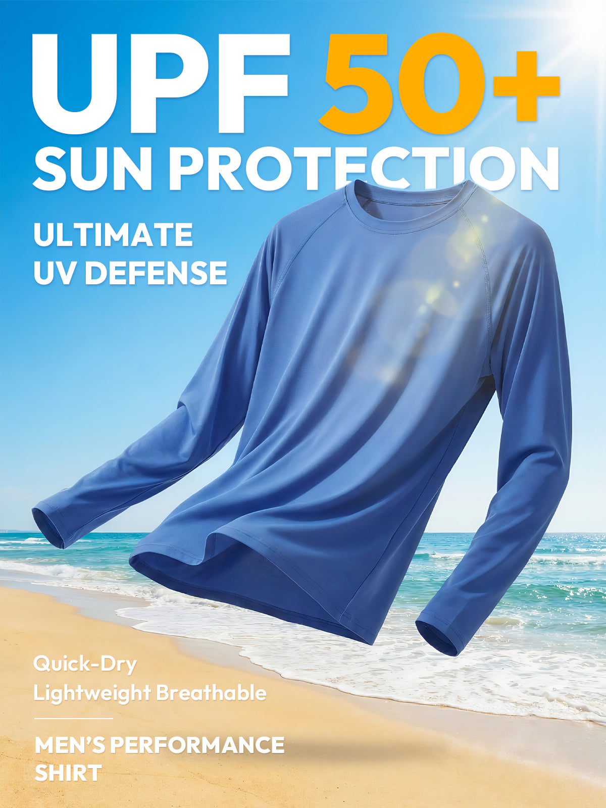 Aoysky Mens Blue UV Athletic Shirt
