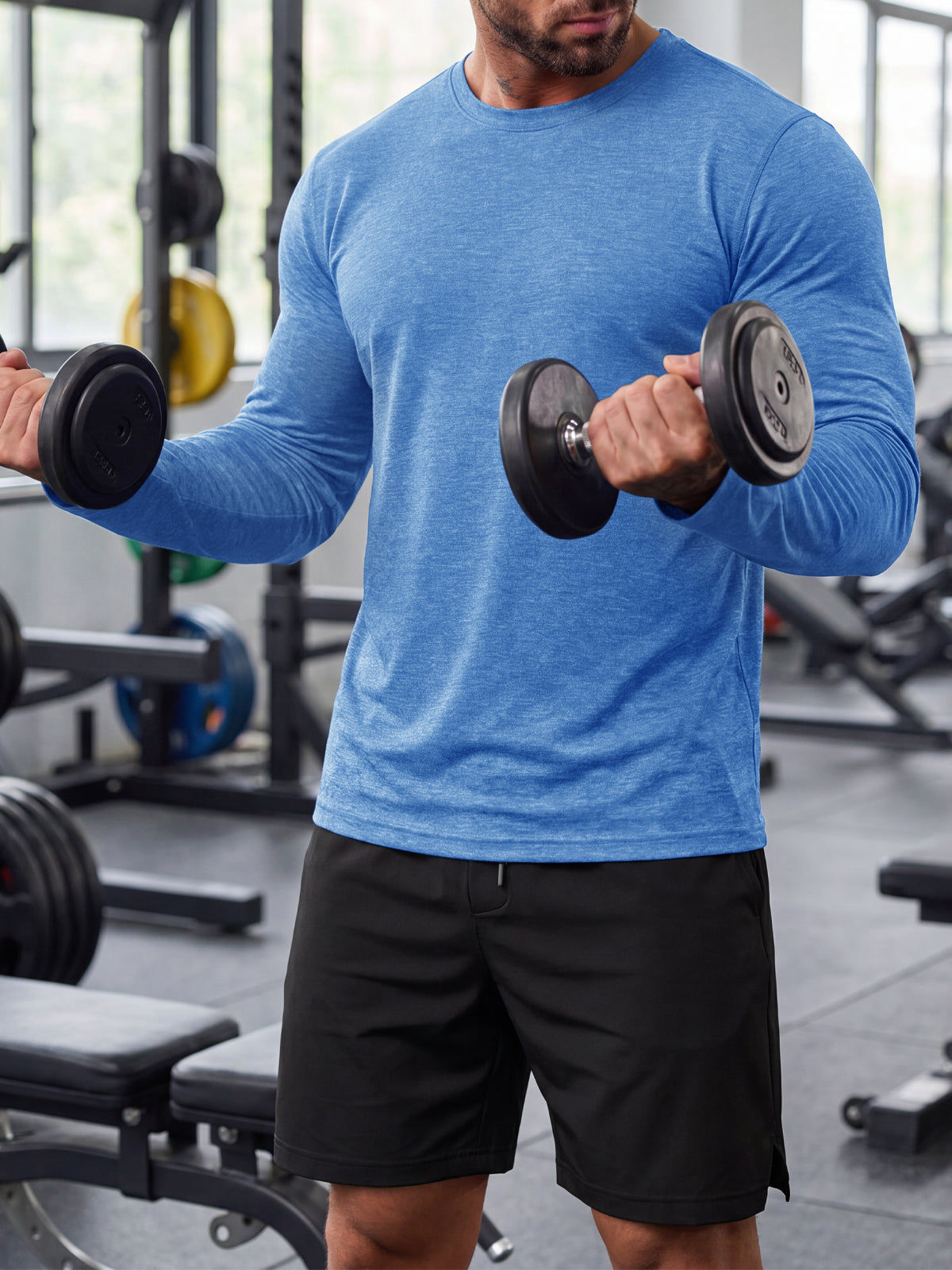 Aoysky Mens Blue Workout Shirt
