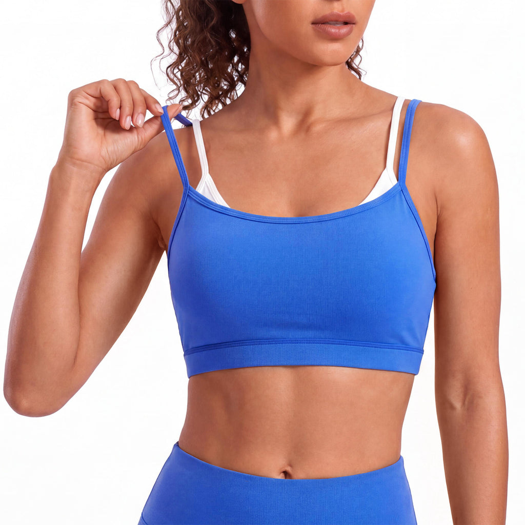 Aoysky Womens Blue Strappy Sports Bra