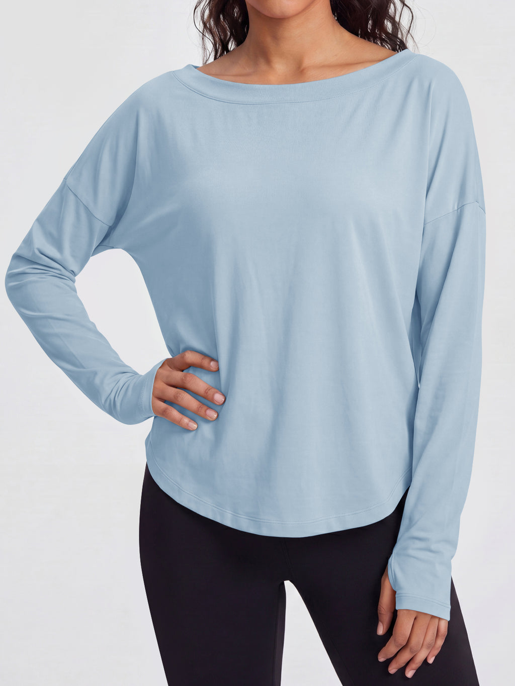 Aoysky Womens Blue Off Shoulder Top