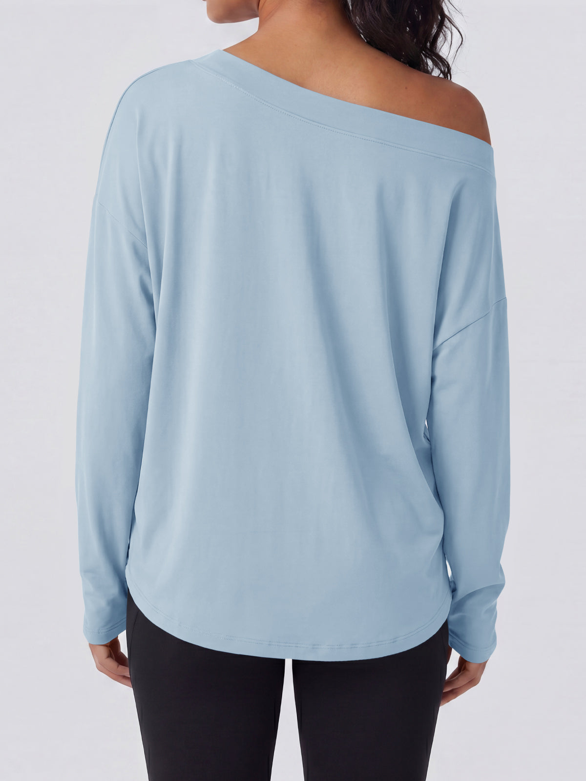 Aoysky Womens Blue Off Shoulder Top