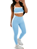 Aoysky Womens Blue 2 Piece Workout Set