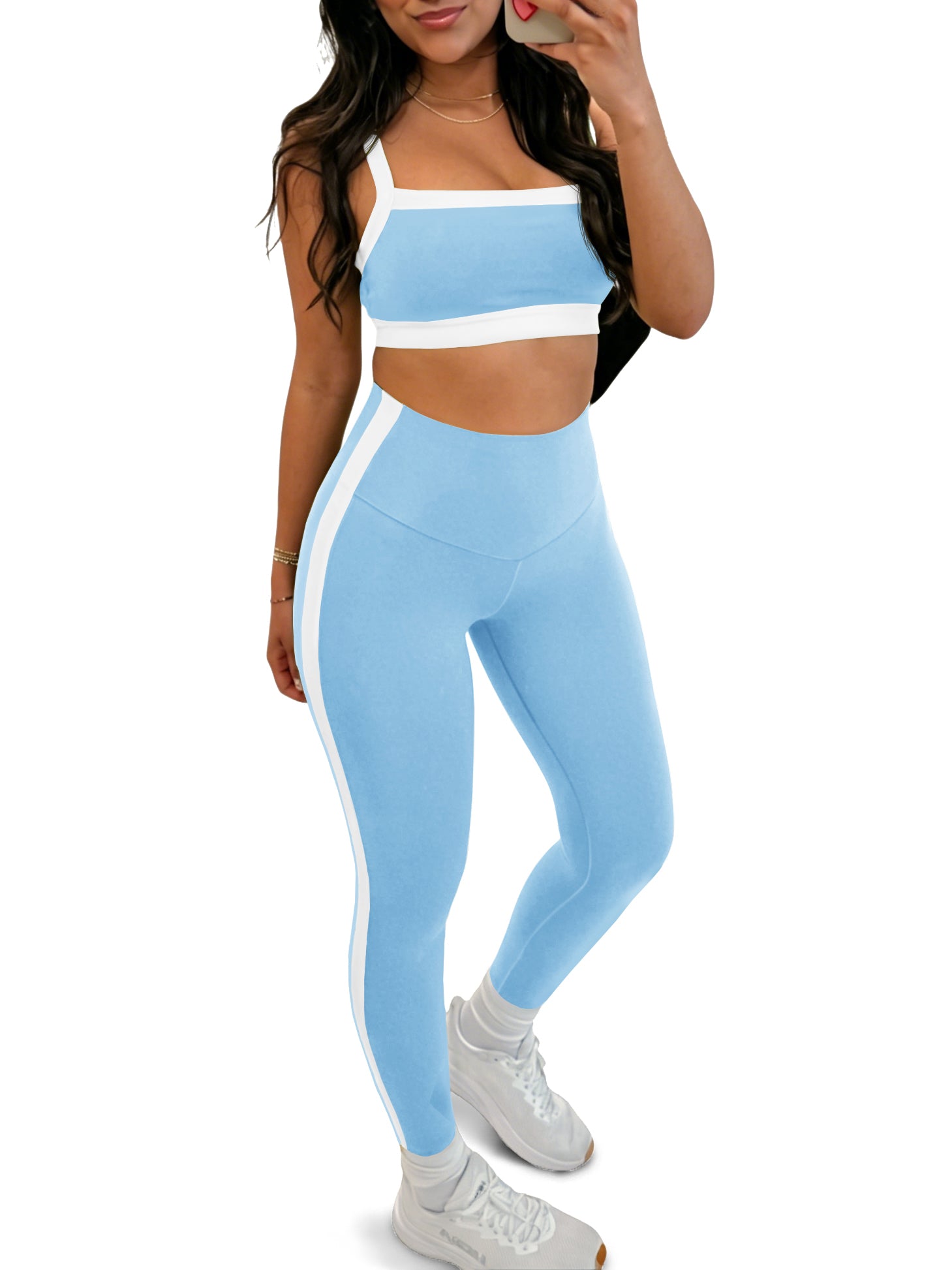Aoysky Womens Blue 2 Piece Workout Set