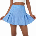 Aoysky Womens Blue Plaid Tennis Skort