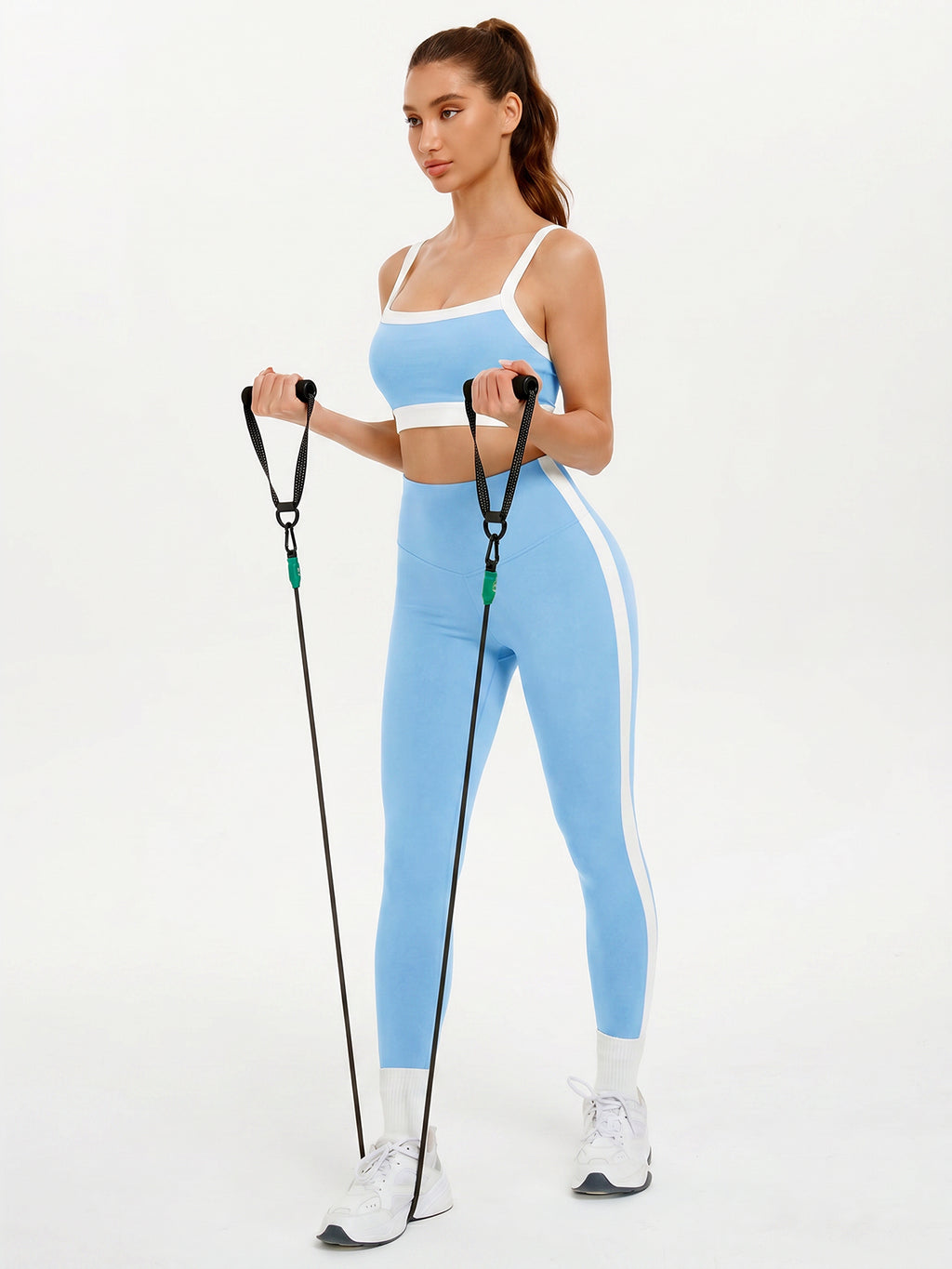 Aoysky Womens Blue 2 Piece Workout Set