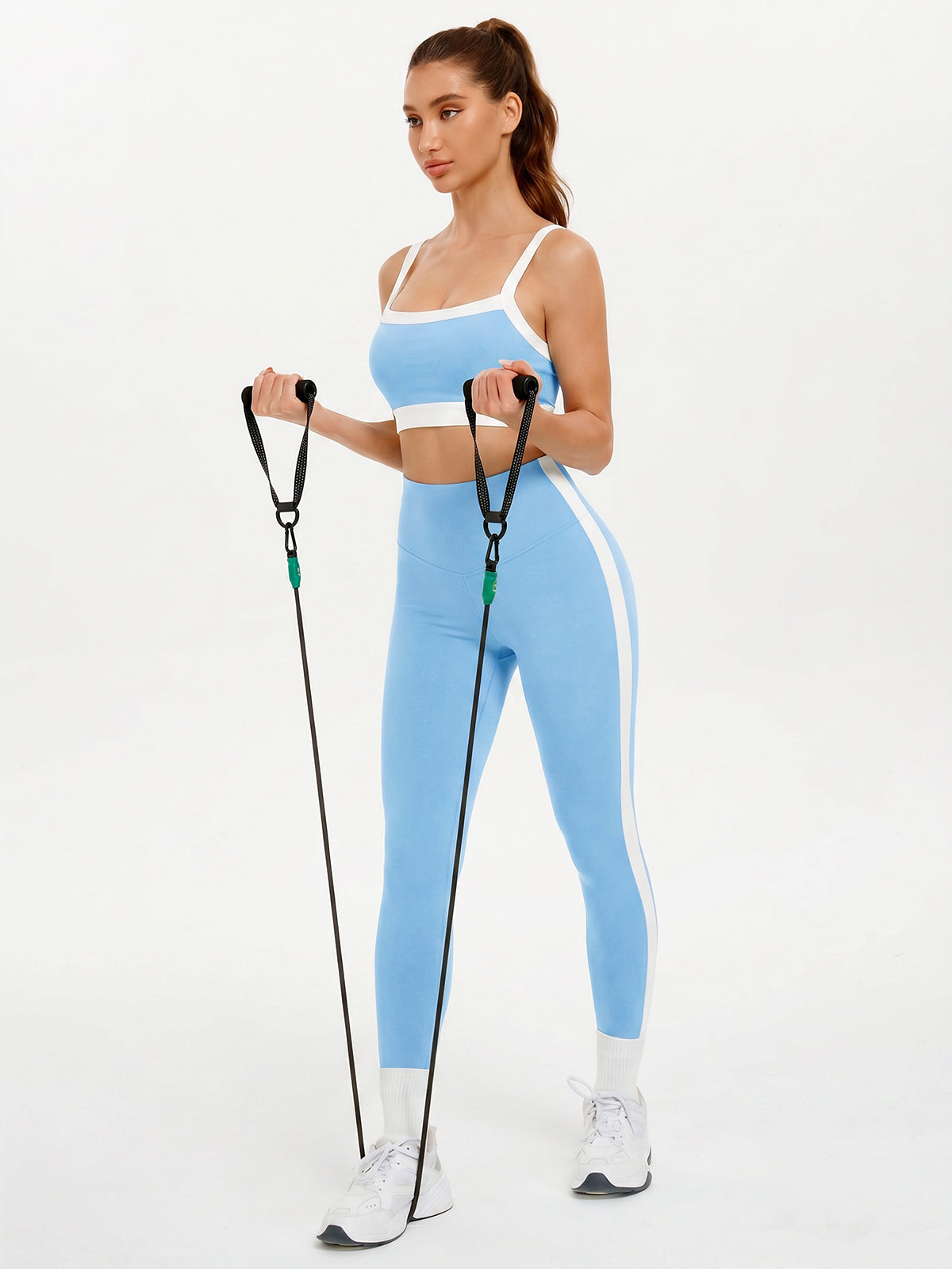 Aoysky Womens Blue 2 Piece Workout Set