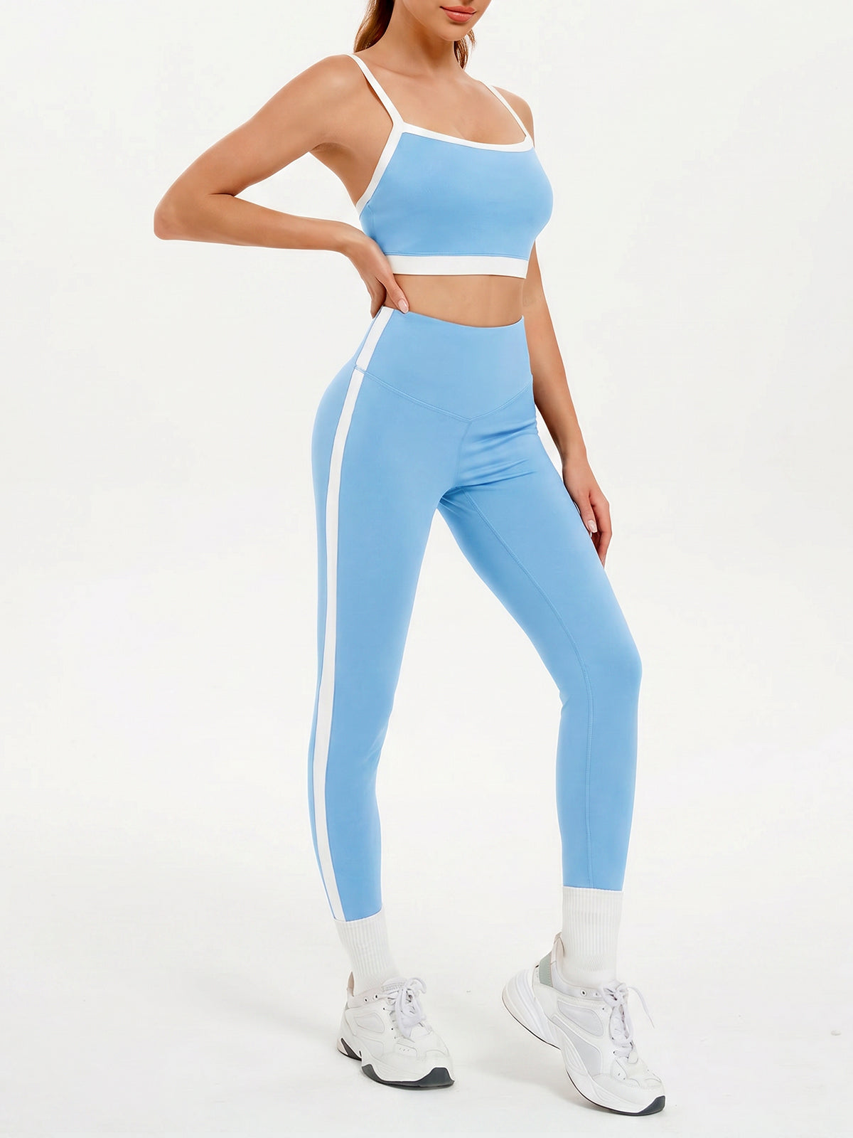 Aoysky Womens Blue 2 Piece Workout Set