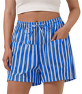Aoysky Womens Blue Striped Lounge Shorts
