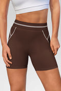 Aoysky Womens Brown Buttery Soft Biker Shorts