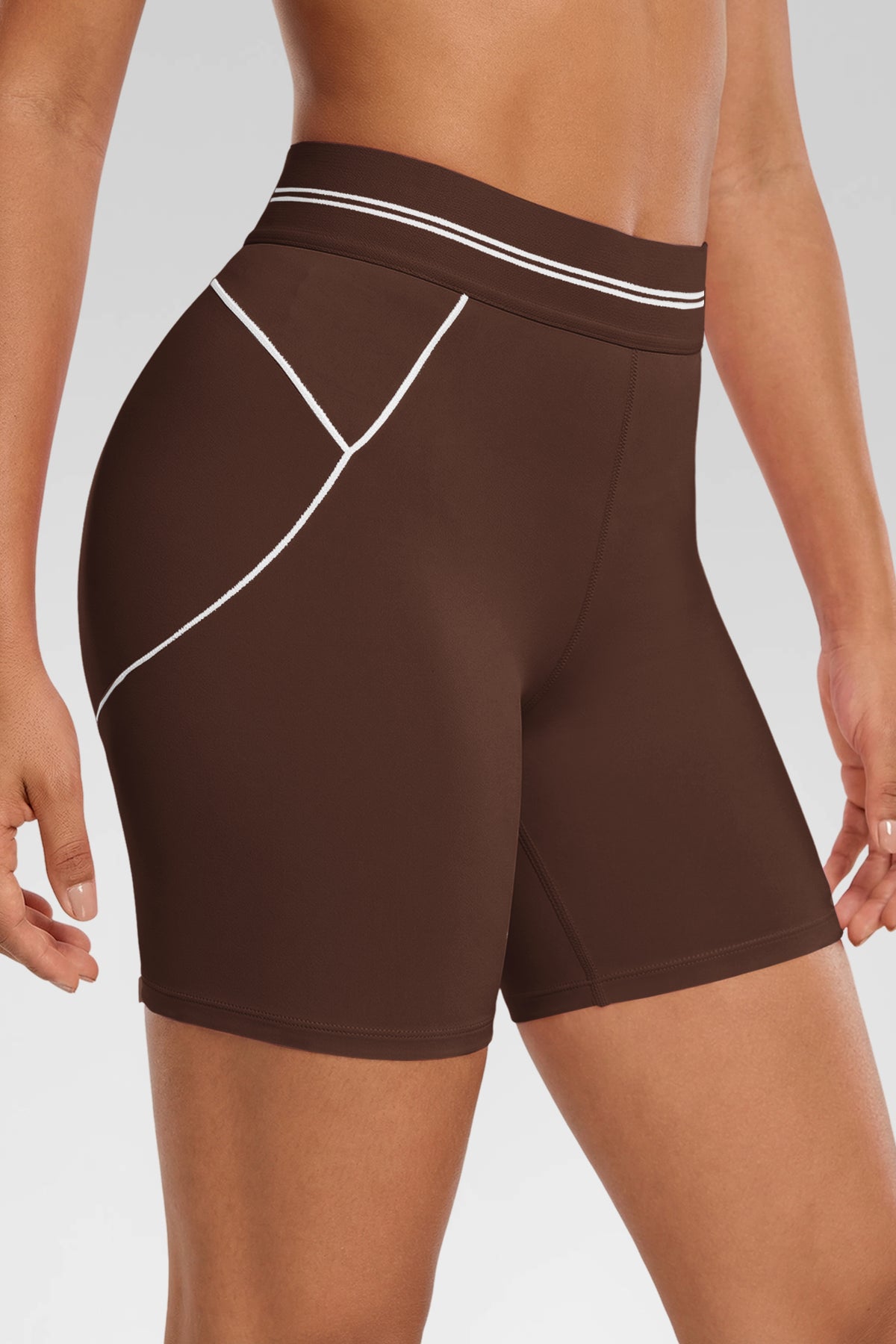 Aoysky Womens Brown Buttery Soft Biker Shorts