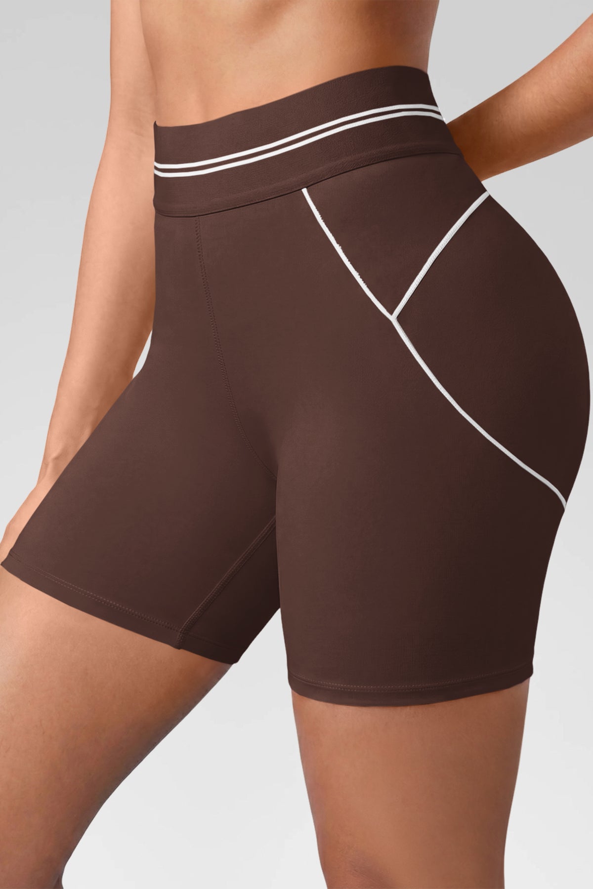 Aoysky Womens Brown Buttery Soft Biker Shorts