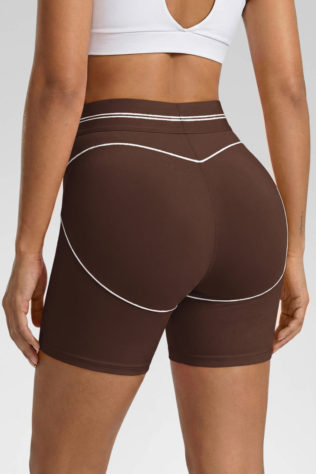 Aoysky Womens Brown Buttery Soft Biker Shorts