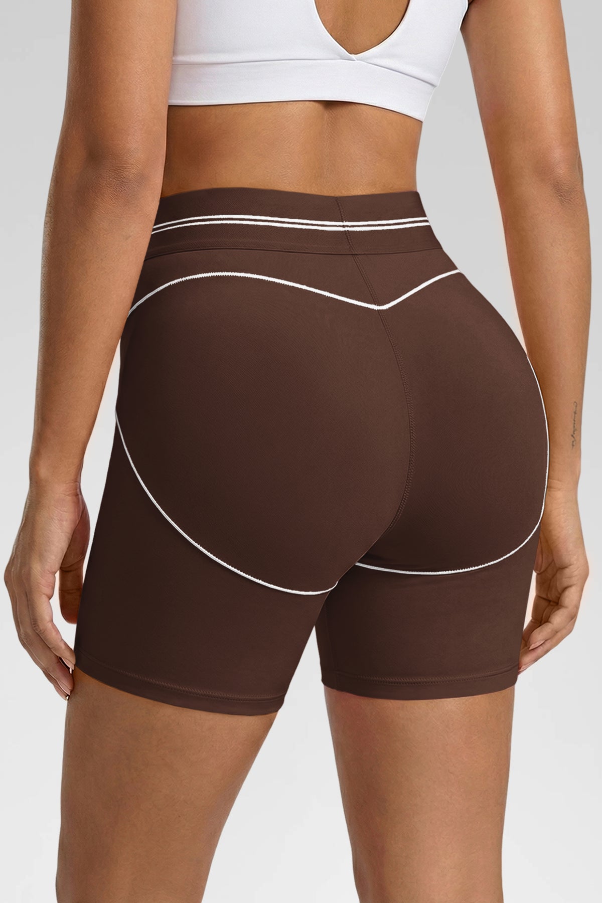 Aoysky Womens Brown Buttery Soft Biker Shorts