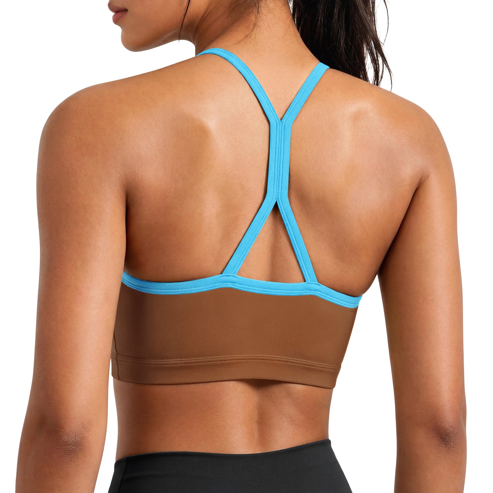 Aoysky Womens Brown Racerback Sports Bra
