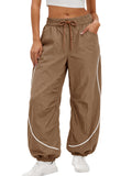 Aoysky Womens Brown Parachute Track Pants