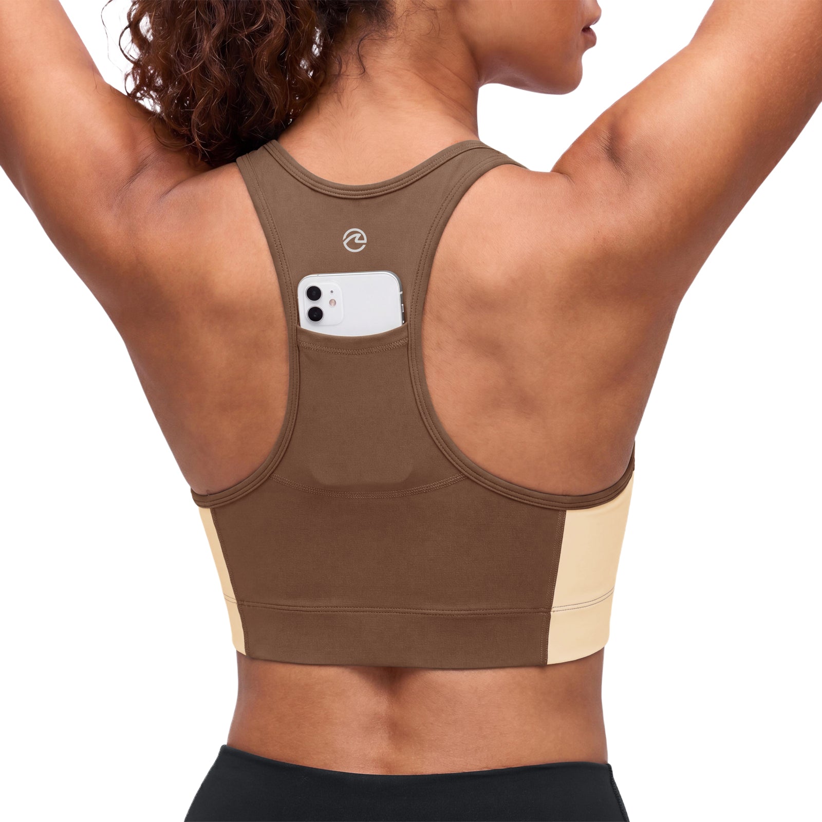 Aoysky Womens Brown Racerback Sports Bra