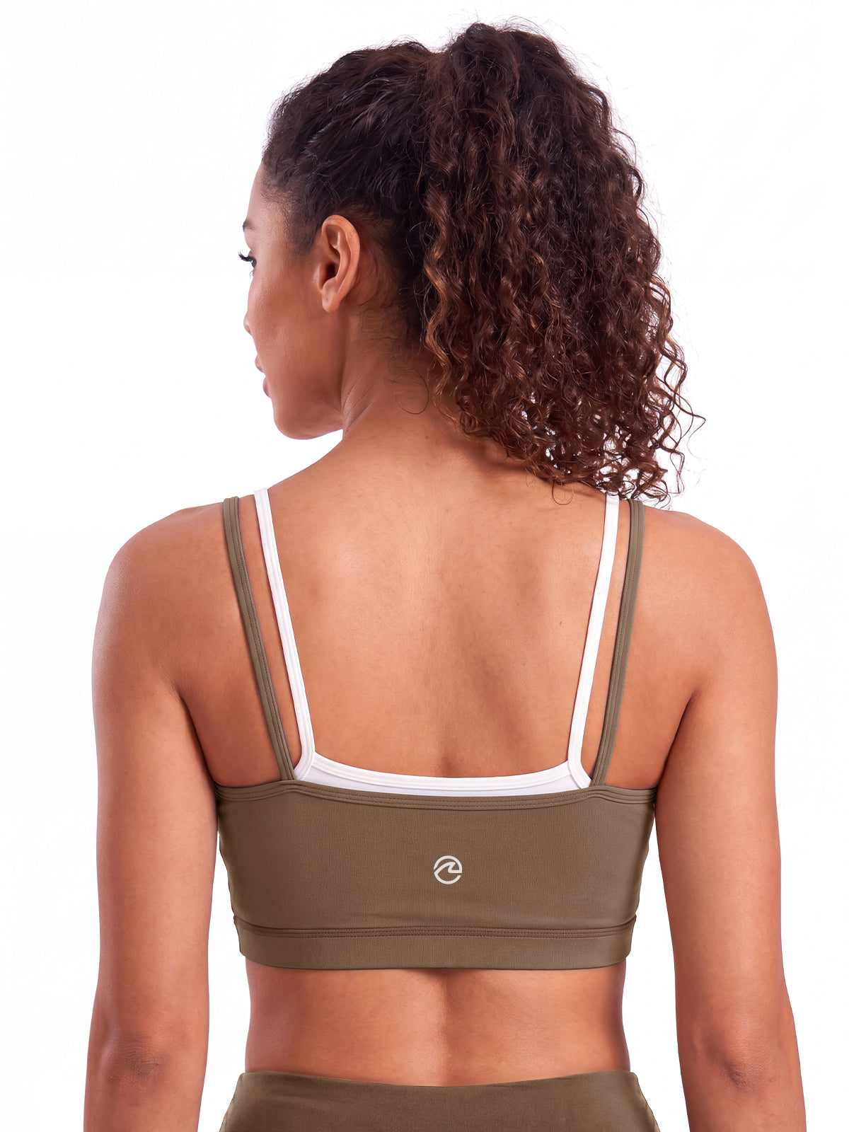 Aoysky Womens Brown Strappy Sports Bra