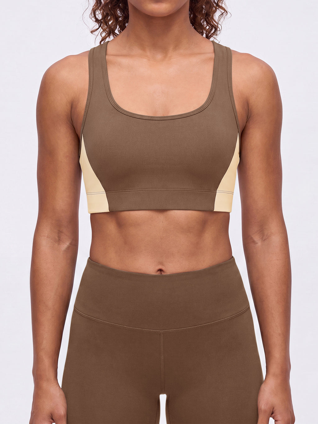 Aoysky Womens Brown Racerback Sports Bra
