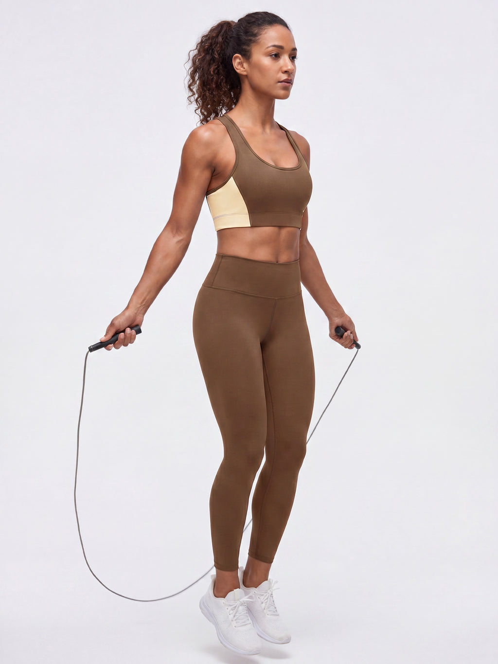 Aoysky Womens Brown Racerback Sports Bra