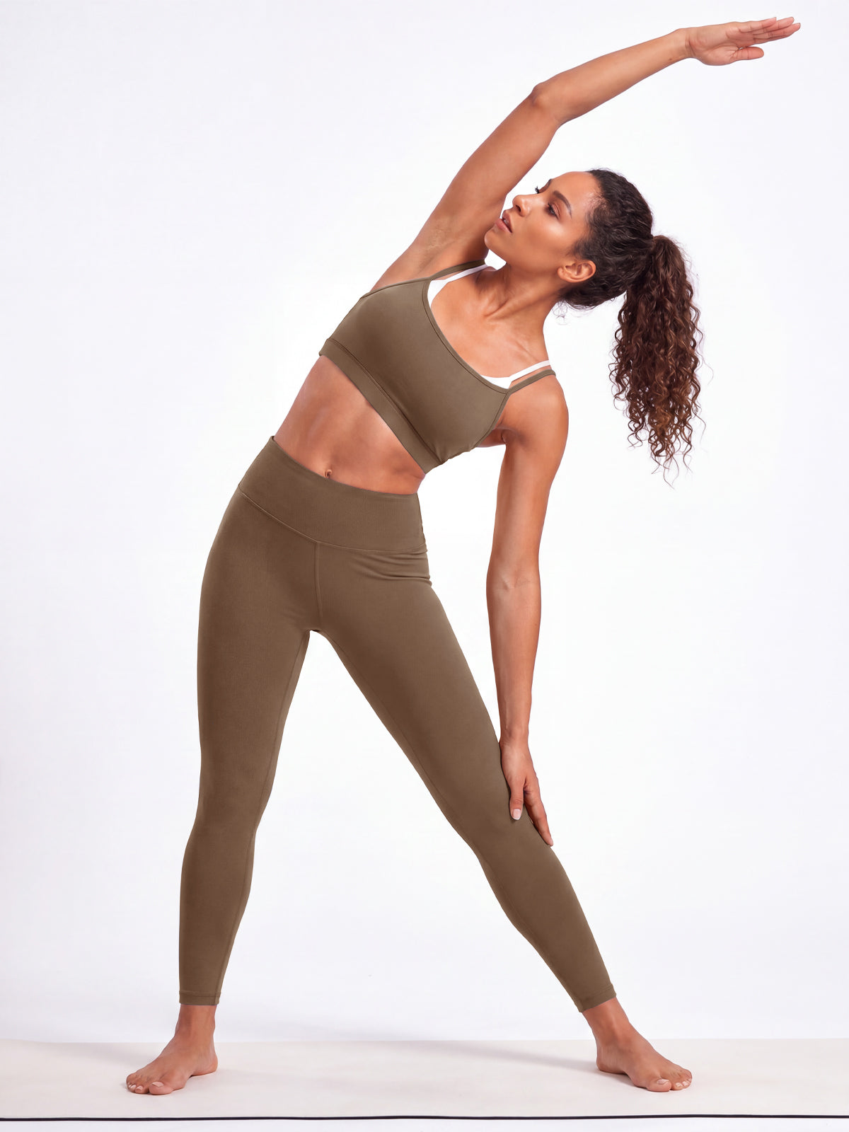Aoysky Womens Brown Strappy Sports Bra