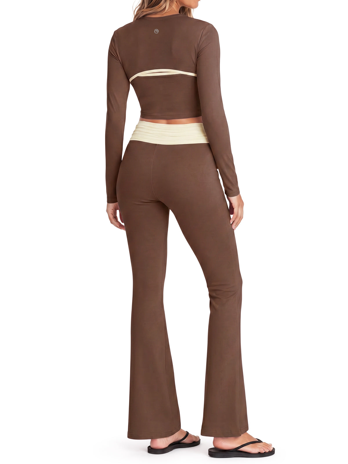 Aoysky Womens Brown 3 Piece Workout Set